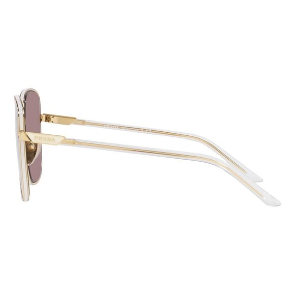 New PRADA Gold Square PR 55YS ZVN06I Sunglasses Women - Picture 3 of 4
